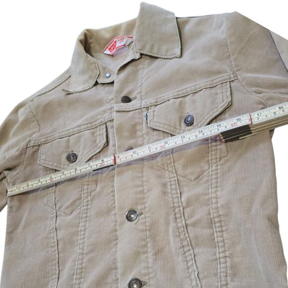 Vintage 70s Levi's Corduroy Trucker Jacket Size XS (34) Made in USA Pockets - Picture 10 of 11